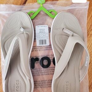 CROCS Cream Sandals Comfortable Foam Sole
